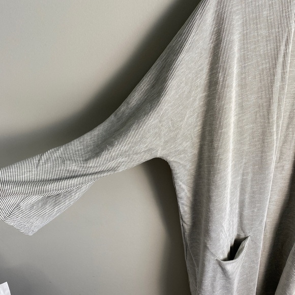 Donna Womens Gray Open Front Dolman Sleeve Fine Ribbed Cardigan Sweater One Size - Picture 3 of 9